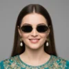 Oval Metal Sunglasses || SN-1 - Thumbnail Image 5