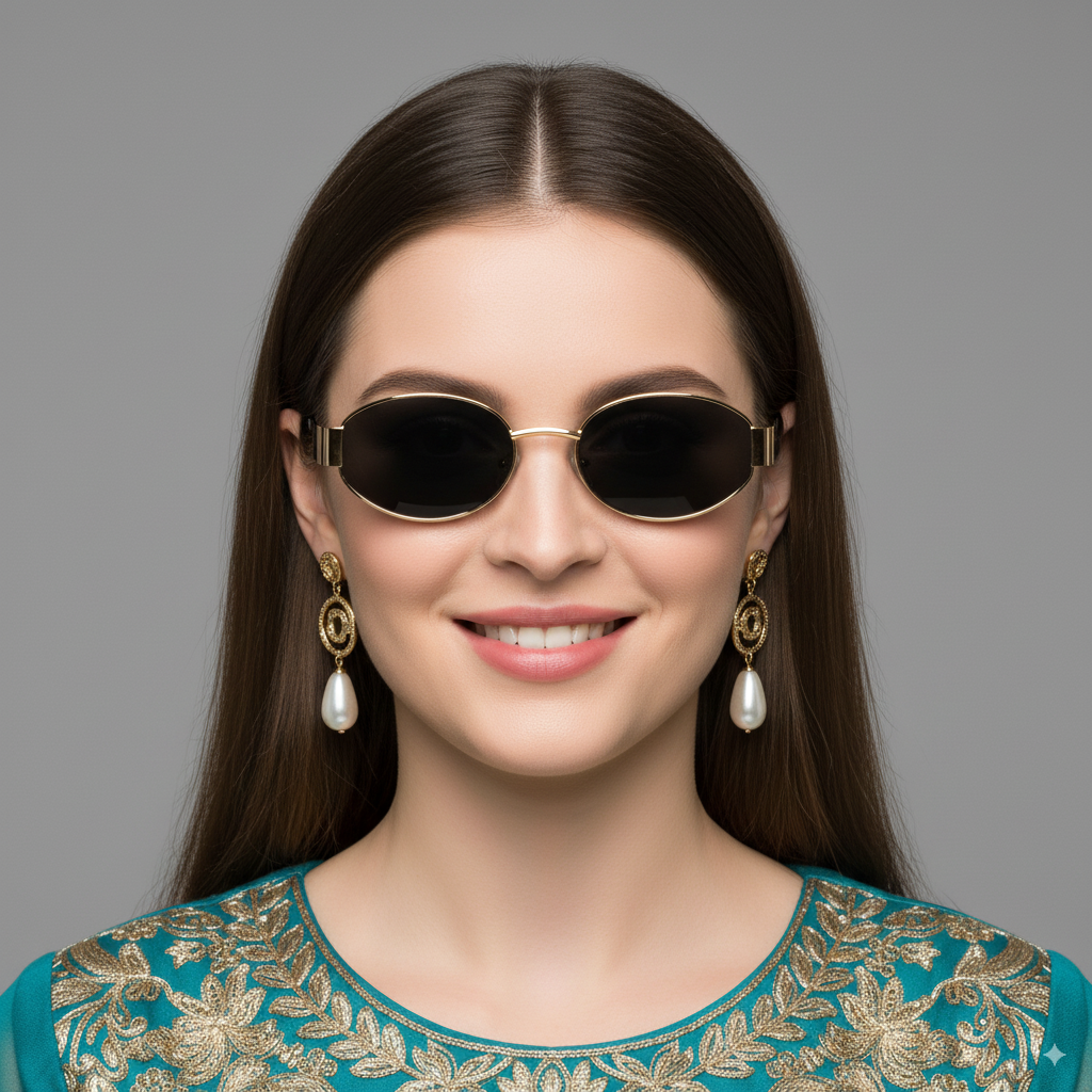 Oval Metal Sunglasses || SN-1 - Image 5